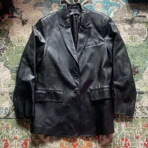 Zara Faux Leather Blazer Size Small